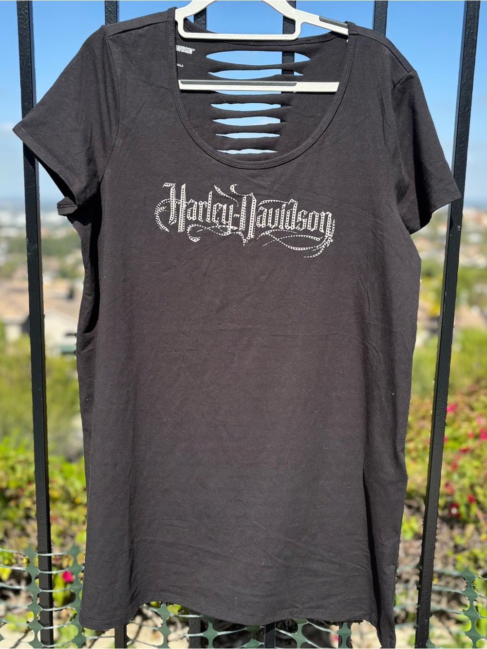 NWOT! Harley-Davidson Bling Sabotage Short Sleeve Rip And Repair Tunic Tee ~ XL